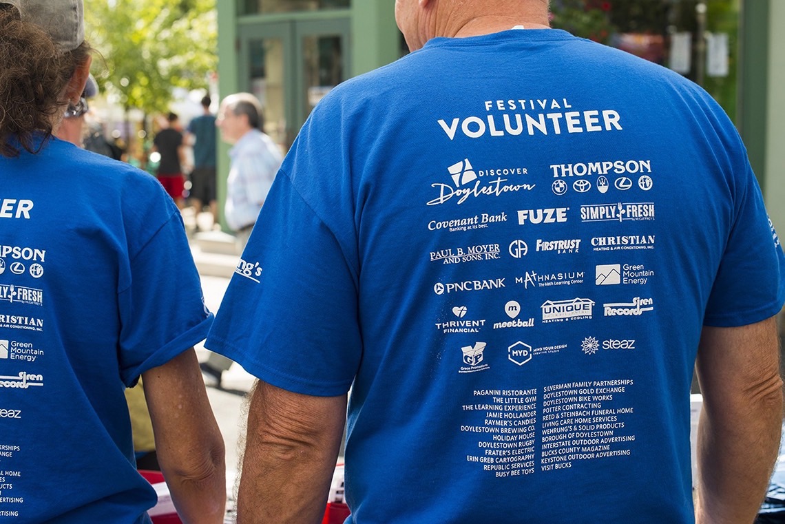 Volunteers at the Doylestown Arts Festival